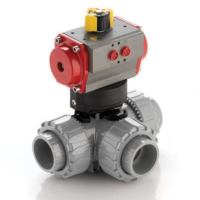 LKDAC/CP DA - pneumatically actuated DUAL BLOCK® 3-way ball valve