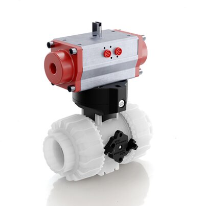 VKDOM/CP NO - pneumatically actuated DUAL BLOCK® 2-way ball valve