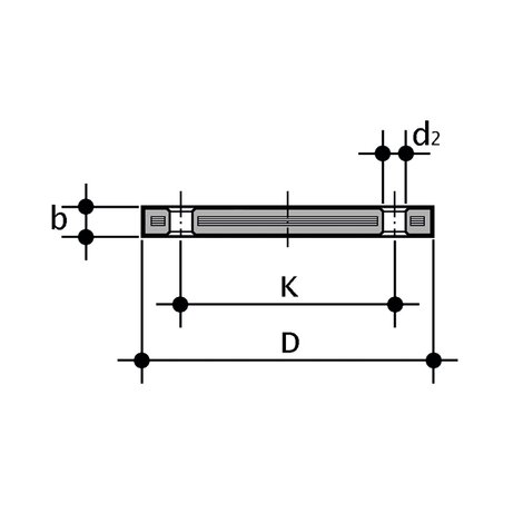 Disegno tecnico della flangia OABC, ODBC serie ISO-DIN