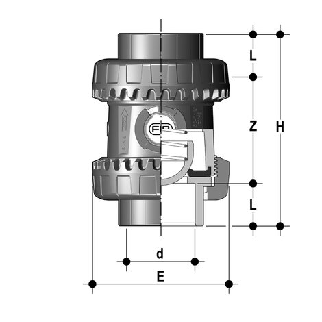 SSEAV/PTFE - Easyfit True Union spring check valve DN 10:50