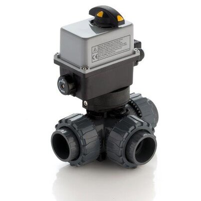 electrically actuated DUAL BLOCK® 3-way ball valve