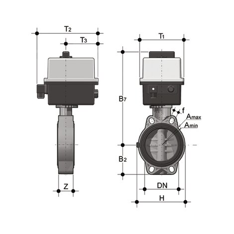 FEOV/CE 24V AC/DC DN 40-100 - electrically actuated butterfly valve