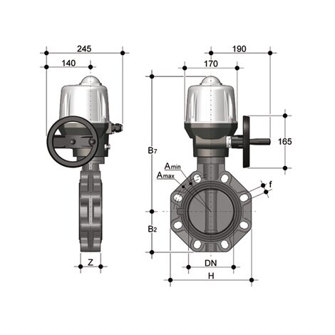 FEOV/CE 24V AC/DC DN 200 - electrically actuated butterfly valve