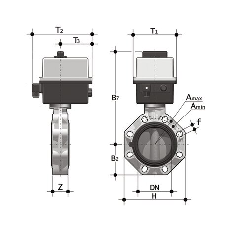 FKOC/CE 24V AC/DC DN 40-100 - electrically actuated butterfly valve