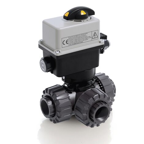 TKDFV/CE 90-240 V AC - electrically actuated DUAL BLOCK® 3-way ball valve