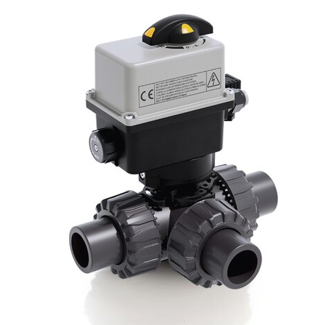 TKDJV/CE 90-240 V AC - electrically actuated DUAL BLOCK® 3-way ball valve