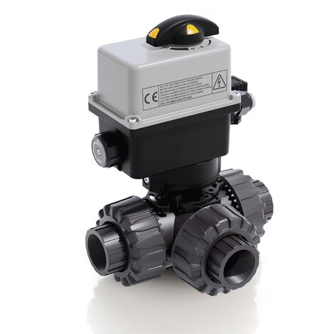 TKDGV/CE 24 V AC/DC - electrically actuated DUAL BLOCK® 3-way ball valve