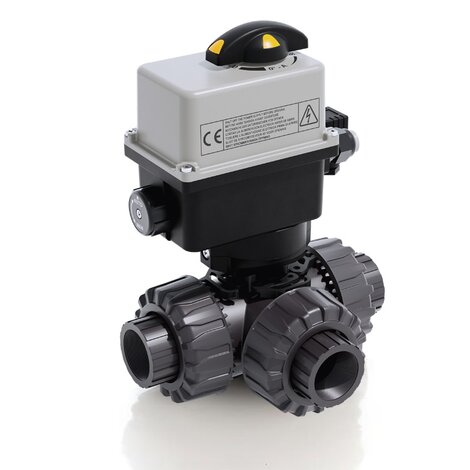 TKDGV/CE 90-240 V AC - electrically actuated DUAL BLOCK® 3-way ball valve