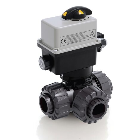 TKDLV/CE 24 V AC/DC - electrically actuated DUAL BLOCK® 3-way ball valve