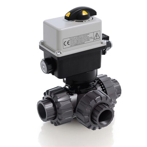 electrically actuated DUAL BLOCK® 3-way ball valve